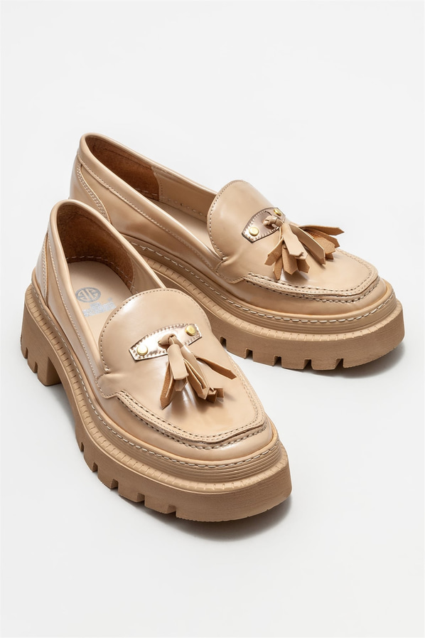 Naturel kadın loafer - Elle Shoes