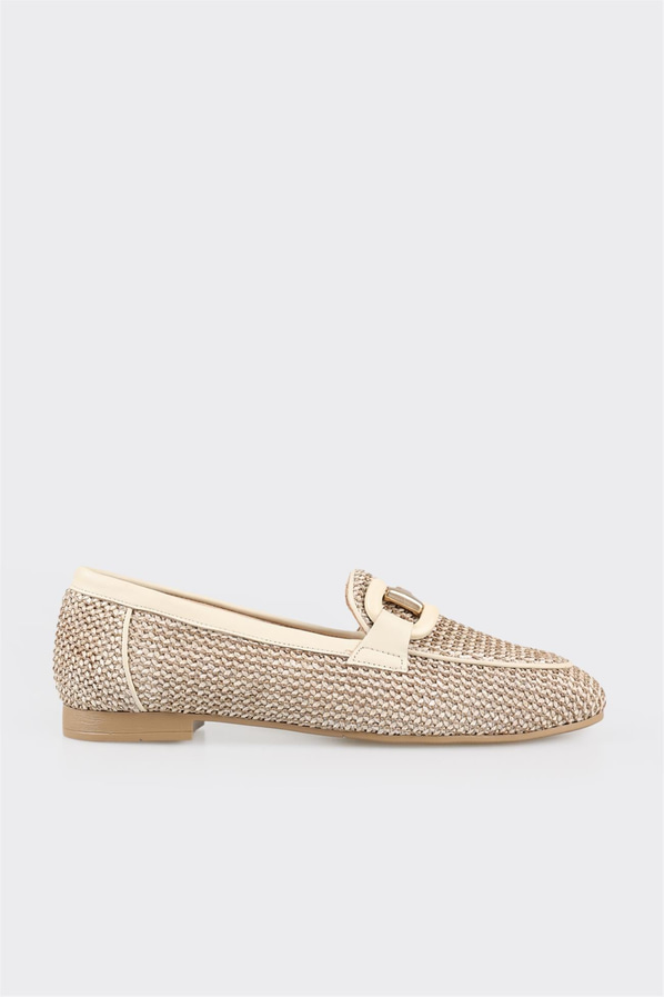 Naturel kadın loafer - Elle Shoes