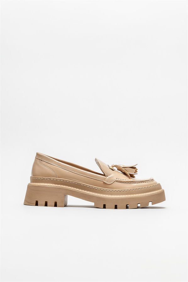 Naturel kadın loafer - Elle Shoes