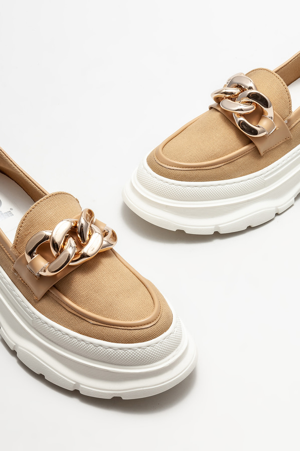 Naturel kadın loafer - Elle Shoes