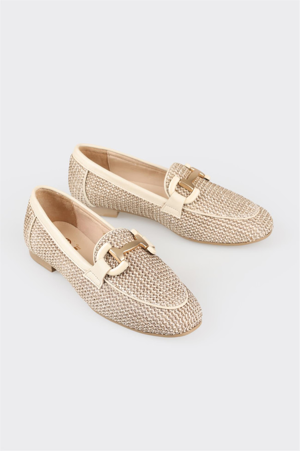 Naturel kadın loafer - Elle Shoes