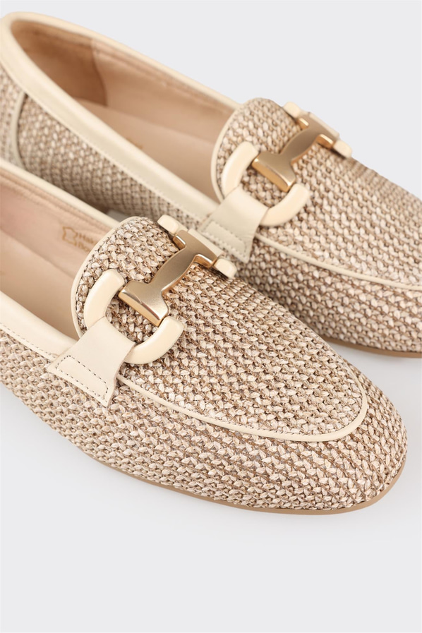 Naturel kadın loafer - Elle Shoes