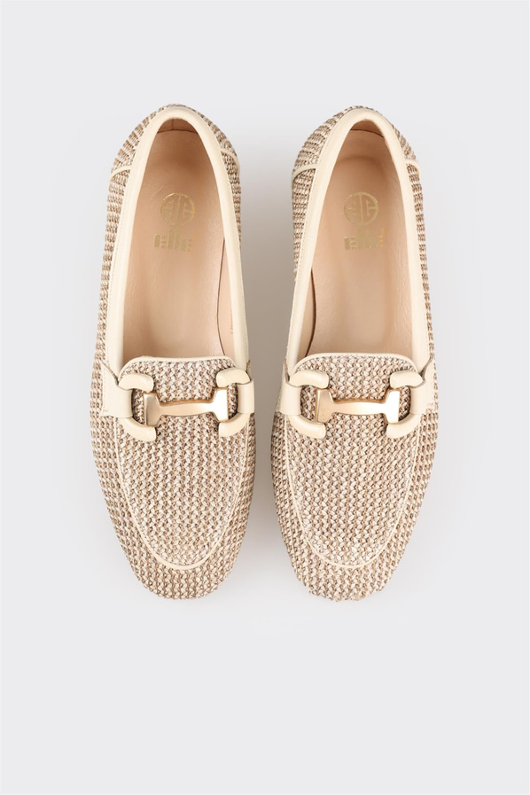 Naturel kadın loafer - Elle Shoes