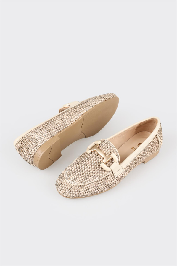 Naturel kadın loafer - Elle Shoes
