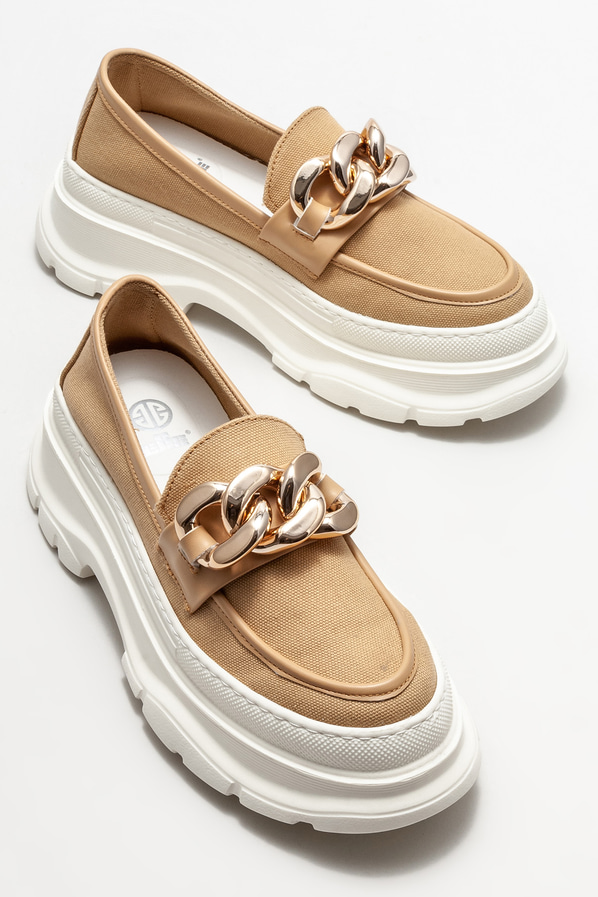 Naturel kadın loafer - Elle Shoes