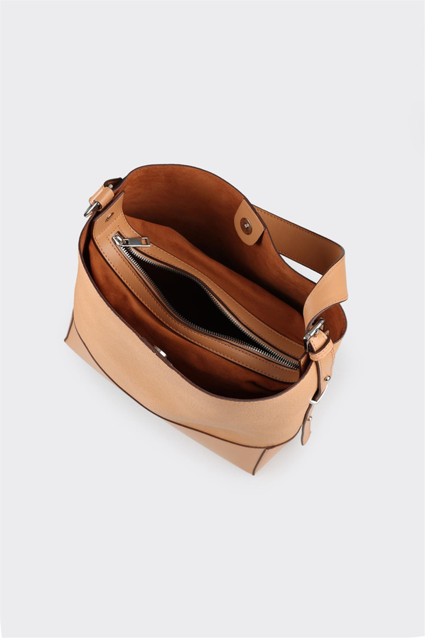Naturel süet kadın omuz çantası, klasik stil için - Elle Shoes
