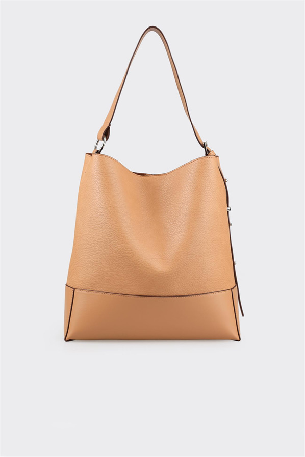 Naturel süet kadın omuz çantası, klasik stil için - Elle Shoes