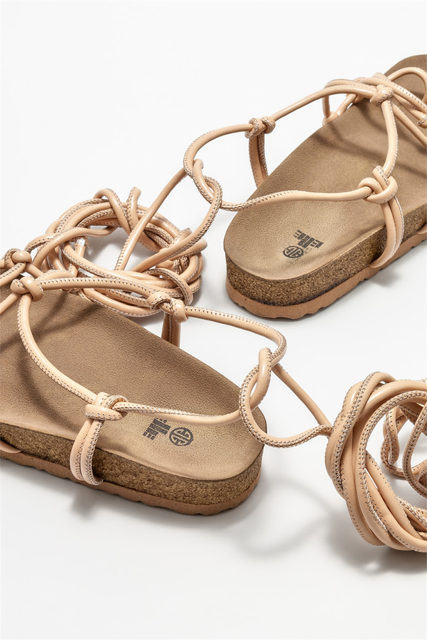 Naturel kadın sandalet - Elle Shoes