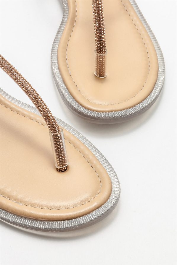 Naturel kadın sandalet - Elle Shoes