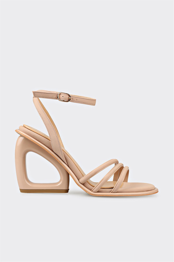 Naturel kadın topuklu sandalet - Elle Shoes