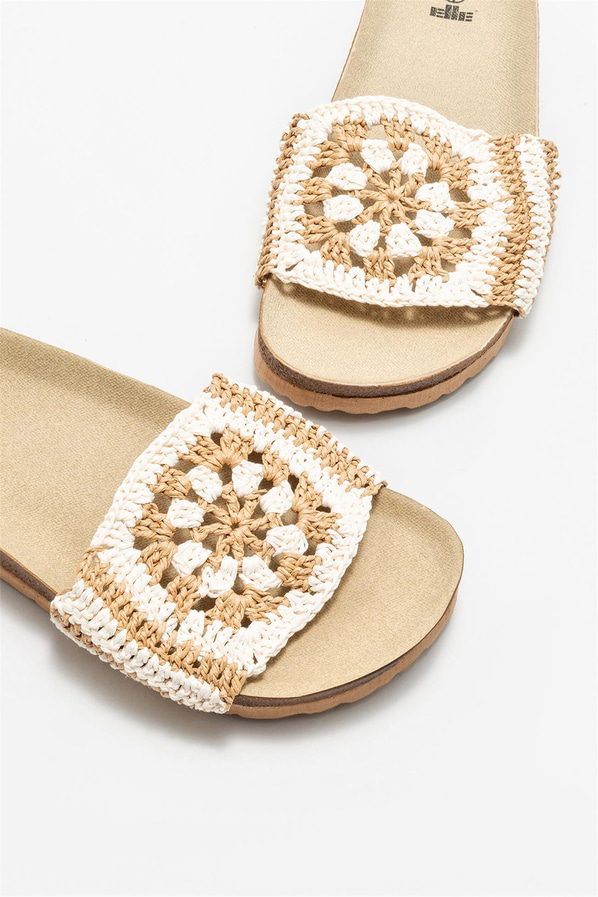 Naturel kadın terlik - Elle Shoes