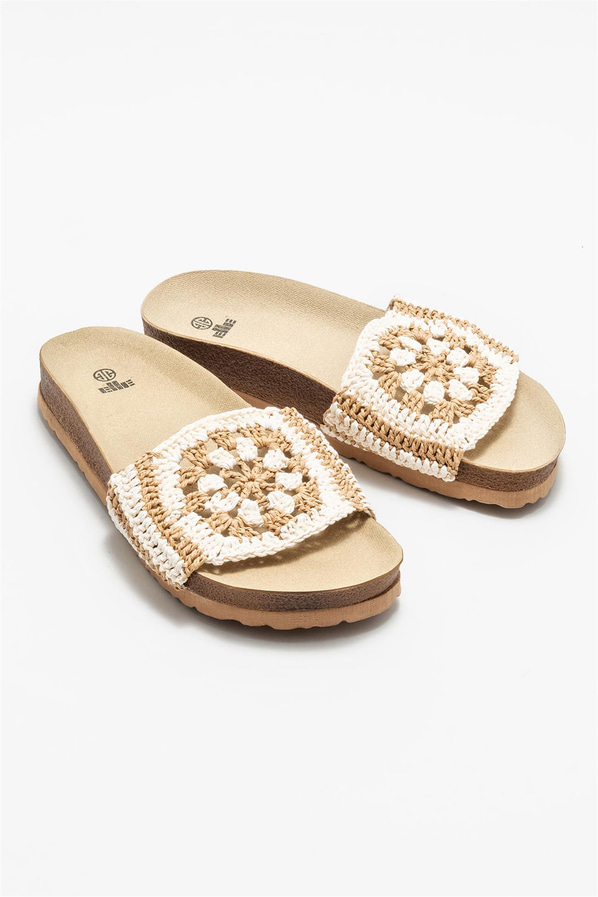 Naturel kadın terlik - Elle Shoes