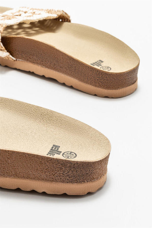Naturel kadın terlik - Elle Shoes