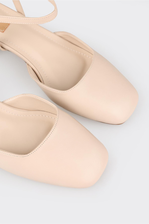 Naturel topuklu kadın ayakkabı - Elle Shoes