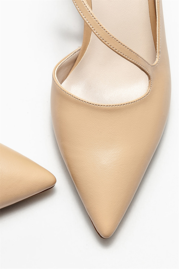 Naturel topuklu kadın ayakkabı - Elle Shoes
