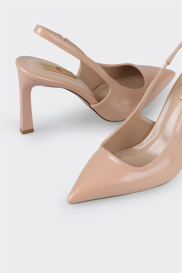 Naturel topuklu kadın ayakkabı - Elle Shoes