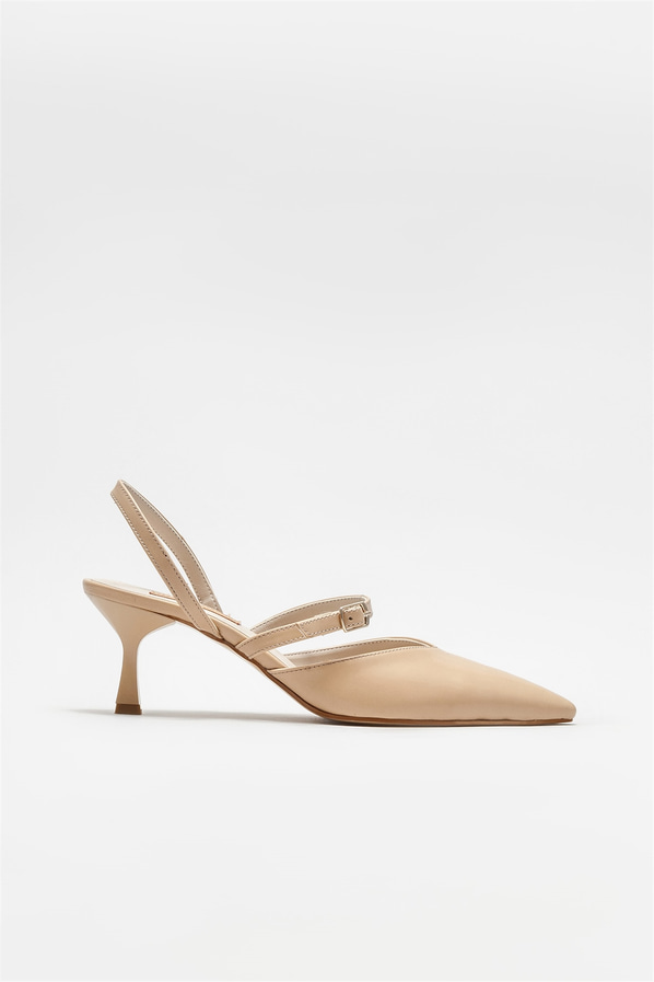 Naturel topuklu kadın ayakkabı - Elle Shoes