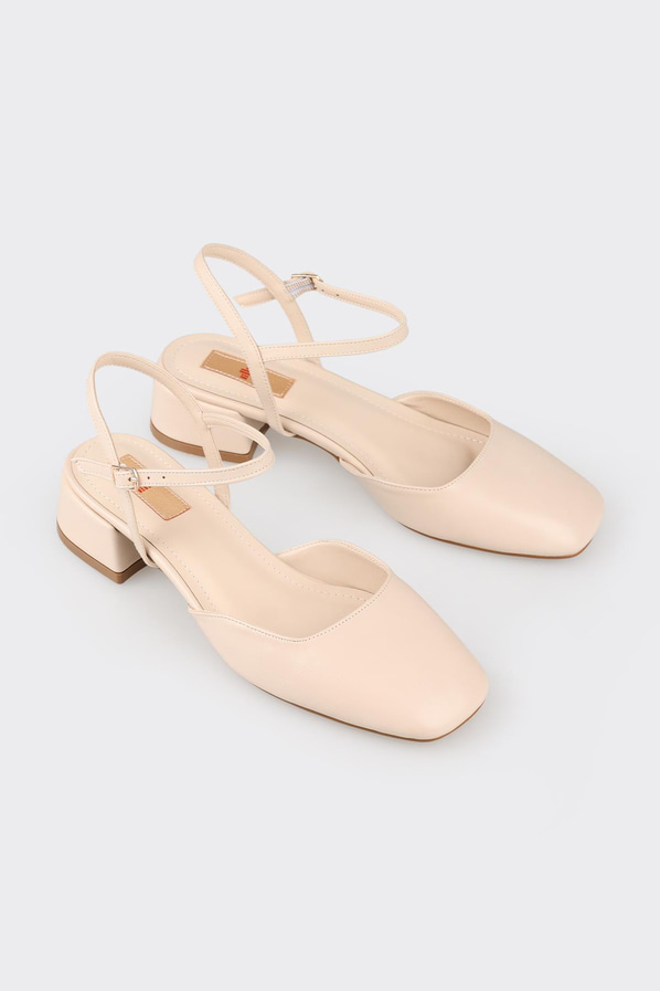 Naturel topuklu kadın ayakkabı - Elle Shoes