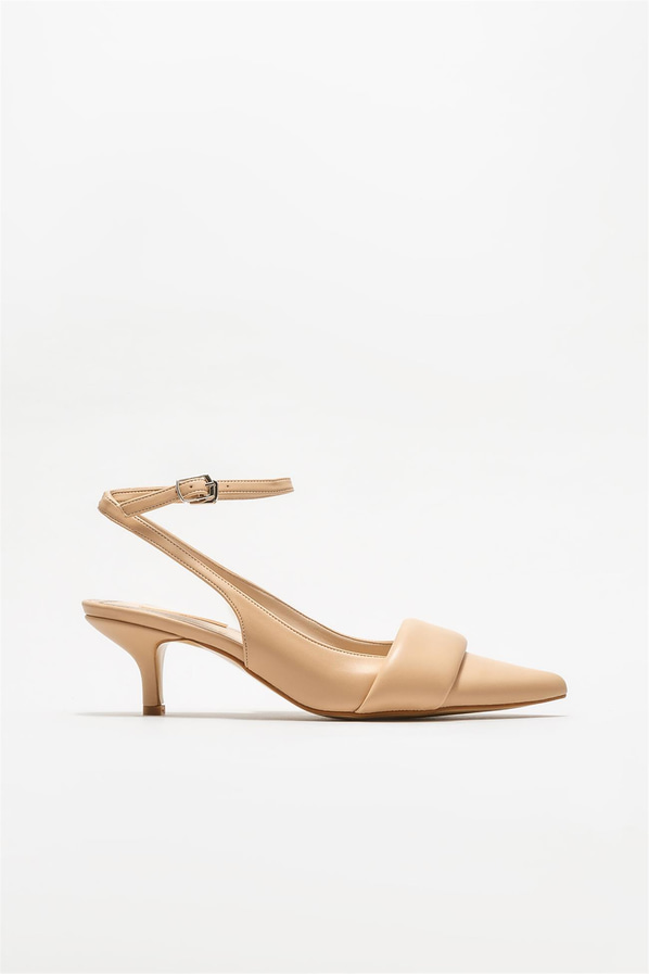 Naturel topuklu kadın ayakkabı - Elle Shoes