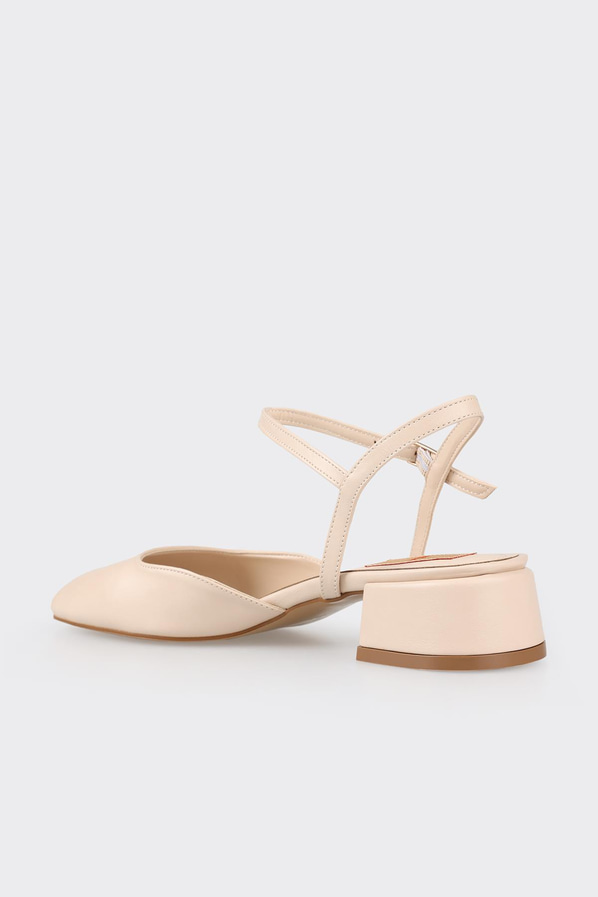 Naturel topuklu kadın ayakkabı - Elle Shoes