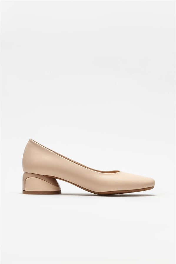 Naturel topuklu kadın ayakkabı - Elle Shoes