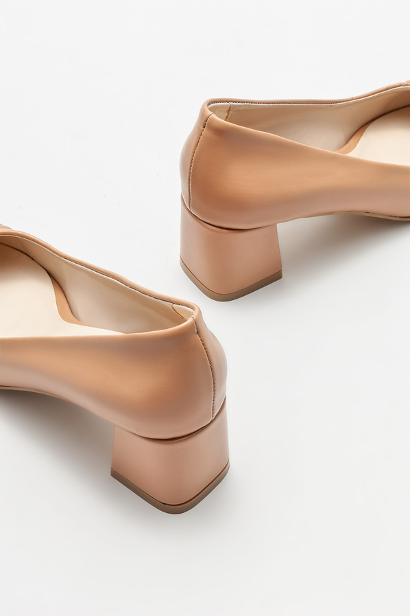 Naturel topuklu kadın ayakkabı - Elle Shoes