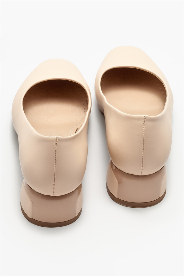 Naturel topuklu kadın ayakkabı - Elle Shoes