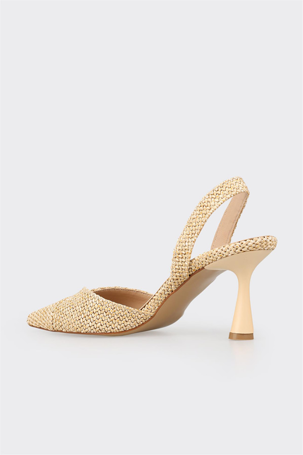 Naturel topuklu kadın ayakkabı - Elle Shoes