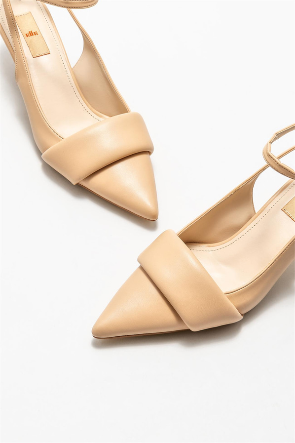 Naturel topuklu kadın ayakkabı - Elle Shoes