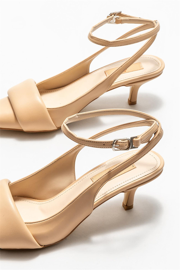 Naturel topuklu kadın ayakkabı - Elle Shoes