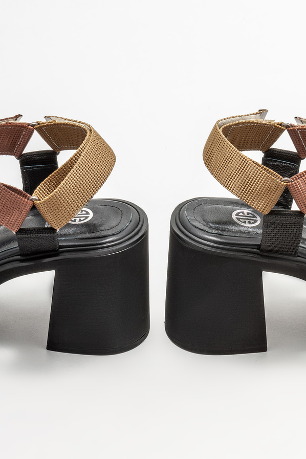 Naturel topuklu kadın sandalet - Elle Shoes