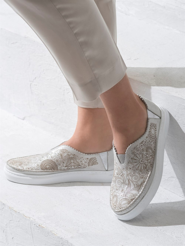 Gümüş kadın ayakkabı - Elle Shoes