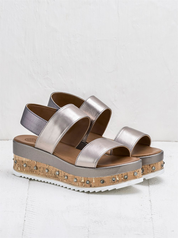 Kurşun kadın sandalet - Elle Shoes