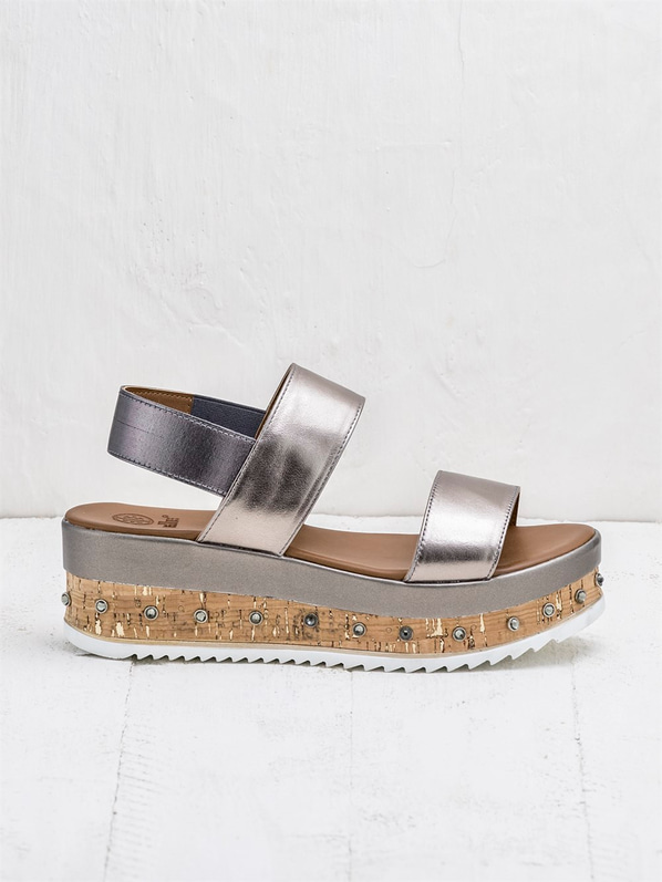 Kurşun kadın sandalet - Elle Shoes