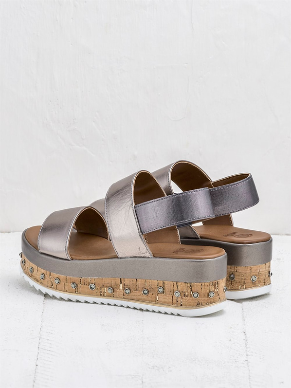 Kurşun kadın sandalet - Elle Shoes