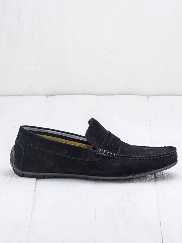 Siyah deri erkek loafer - Elle Shoes