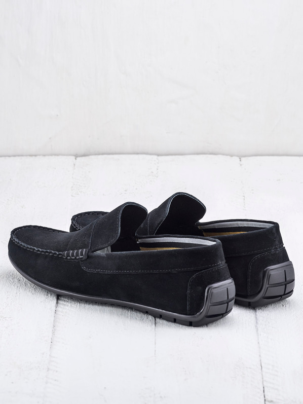 Siyah deri erkek loafer - Elle Shoes