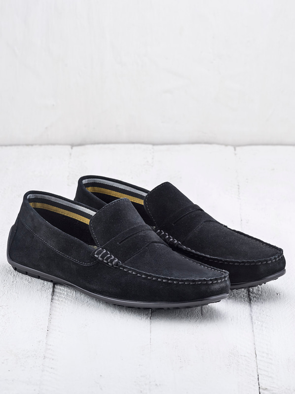 Siyah deri erkek loafer - Elle Shoes