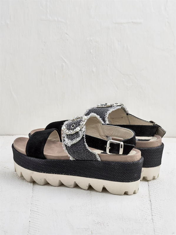 Siyah kadın sandalet - Elle Shoes