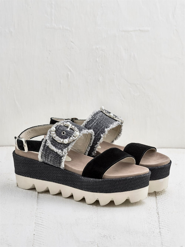 Siyah kadın sandalet - Elle Shoes