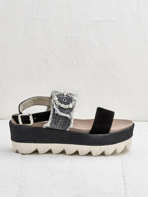 Siyah kadın sandalet - Elle Shoes