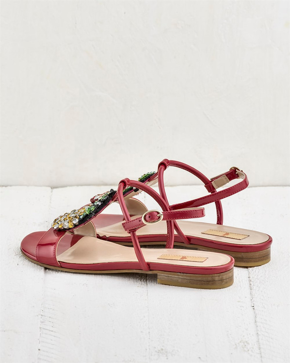 Kırmızı kadın sandalet - Elle Shoes