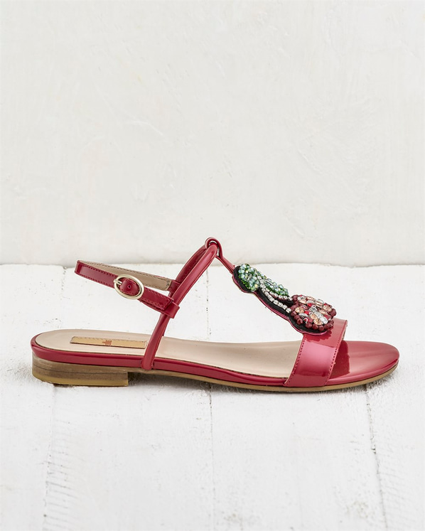 Kırmızı kadın sandalet - Elle Shoes
