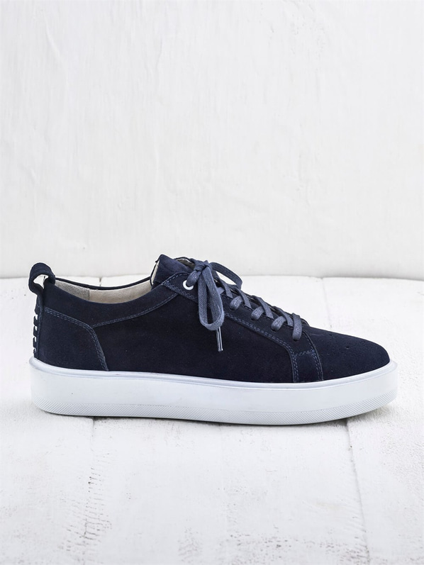 Lacivert deri erkek günlük ayakkabı, günlük kullanım için - Elle Shoes