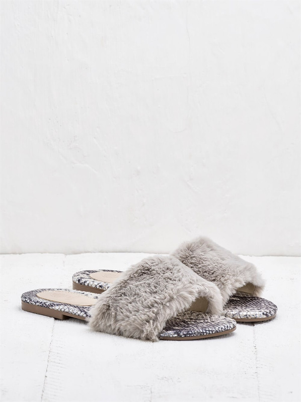 Bej kadın terlik - Elle Shoes