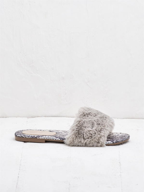 Bej kadın terlik - Elle Shoes
