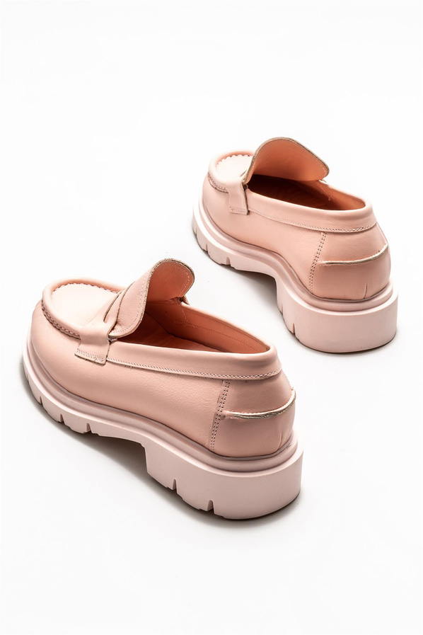 Pembe deri kadın loafer - Elle Shoes