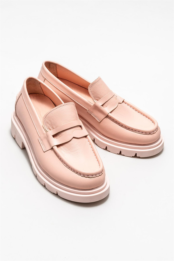 Pembe deri kadın loafer - Elle Shoes