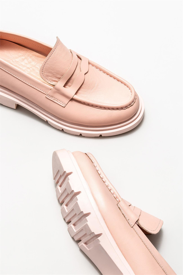 Pembe deri kadın loafer - Elle Shoes