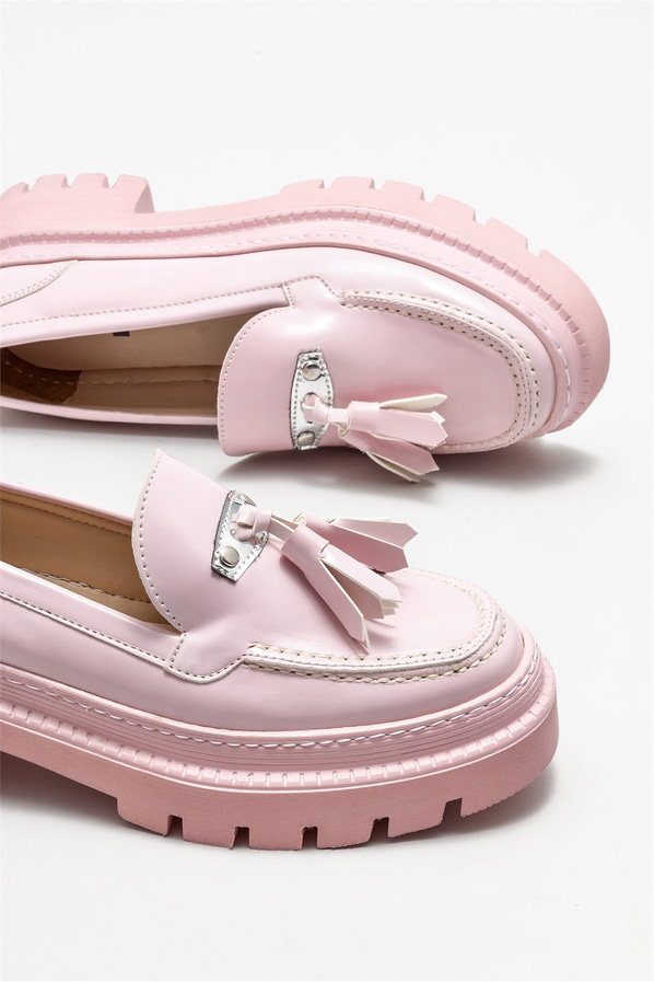 Pembe kadın loafer - Elle Shoes